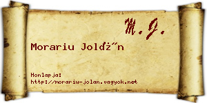 Morariu Jolán névjegykártya